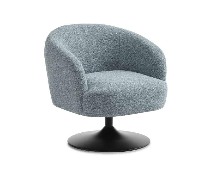 Conrad Loungestol egg blue tekstil med drejefunktion - LEXPO Living - Stof lænestol Senior