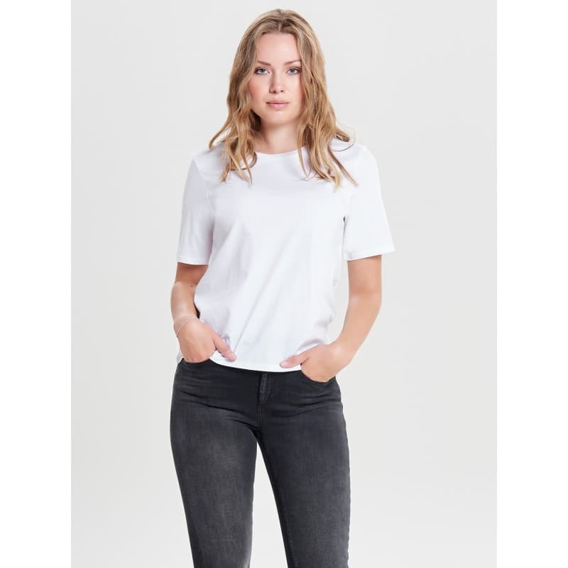 Only Only Life S/s Top - White S Hvid