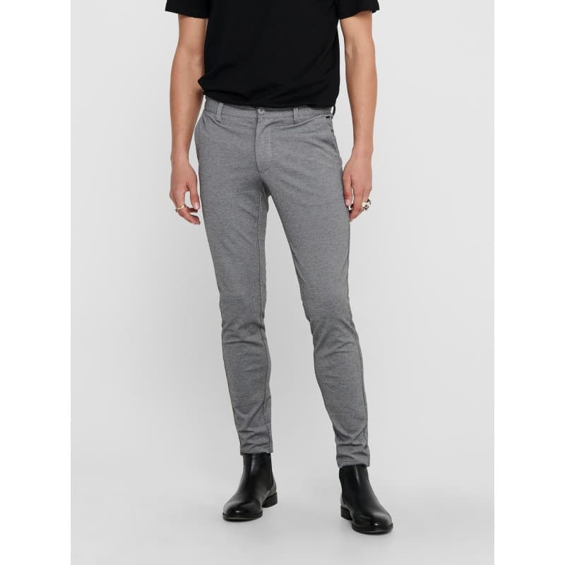 Only & Sons Mark Performance Chino Bukser - Medium Grey Melange 28/30 Medium Grey Melange