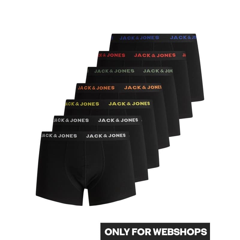 Jack & Jones Basic Boxershorts 7-pak - Sort L Sort