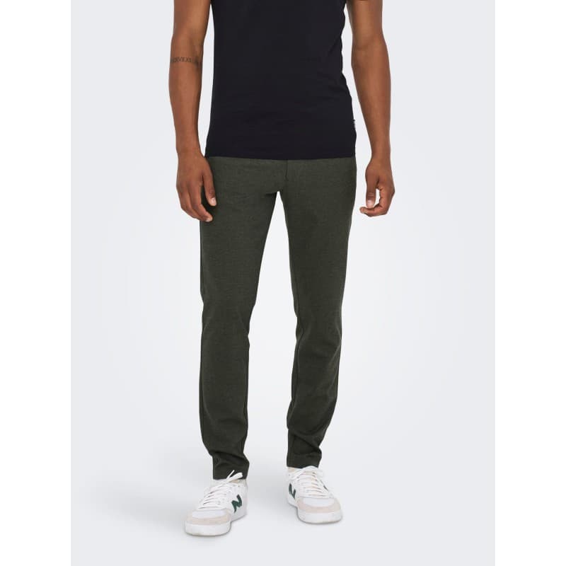 Only & Sons Mark Herringbone Performance Bukser - Olive Night 32/32 Olive Night