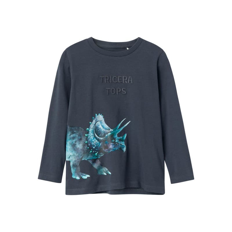 Name It Mini Nula L/s Dino Bluse - India Ink 98 India Ink