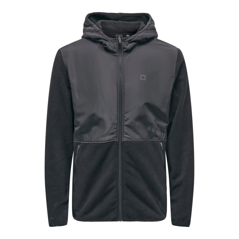 Only & Sons Noah Fleece Zip Hoodie - Sort L Sort