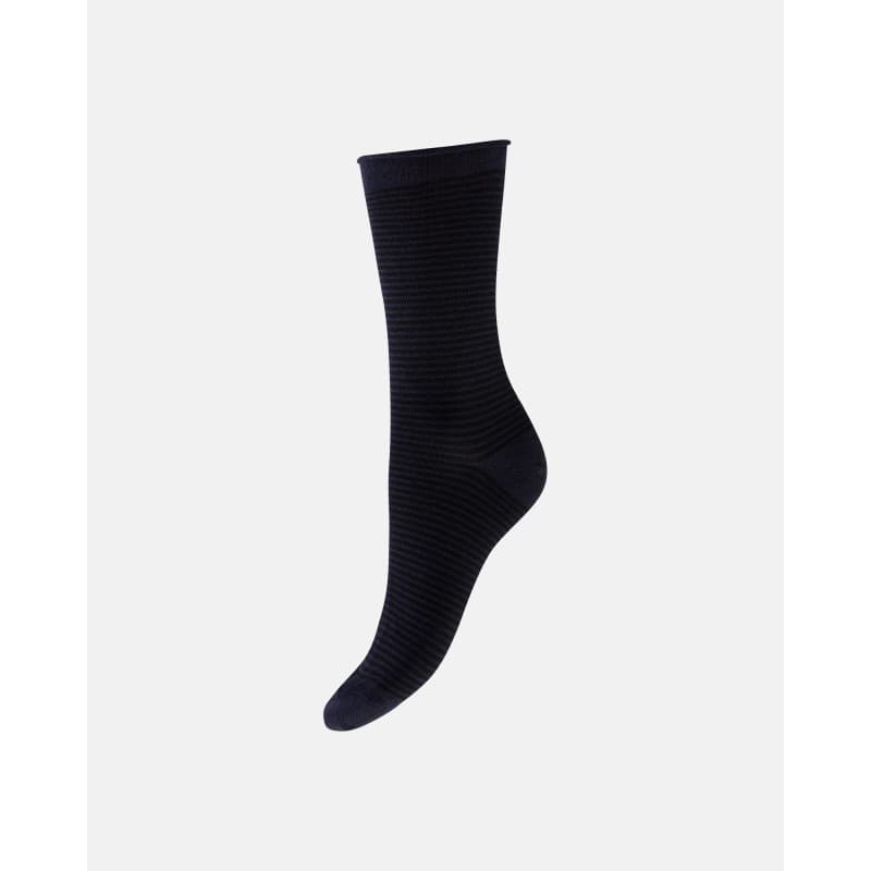 Decoy Fin Strik Ankel Strømper - Sort/blå Sort 37-41