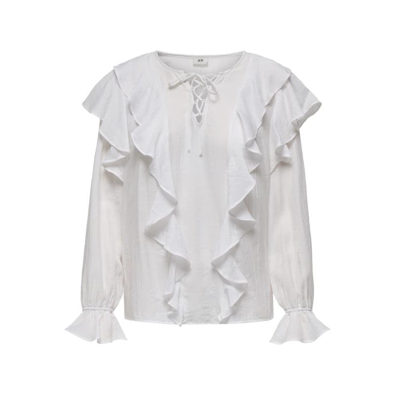 Jdy Beth Frill Bluse - Cloud Dancer M Cloud Dancer