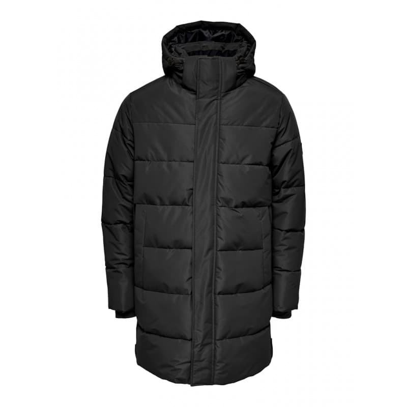 Only & Sons Carl Lang Quilted Frakke - Sort L Sort