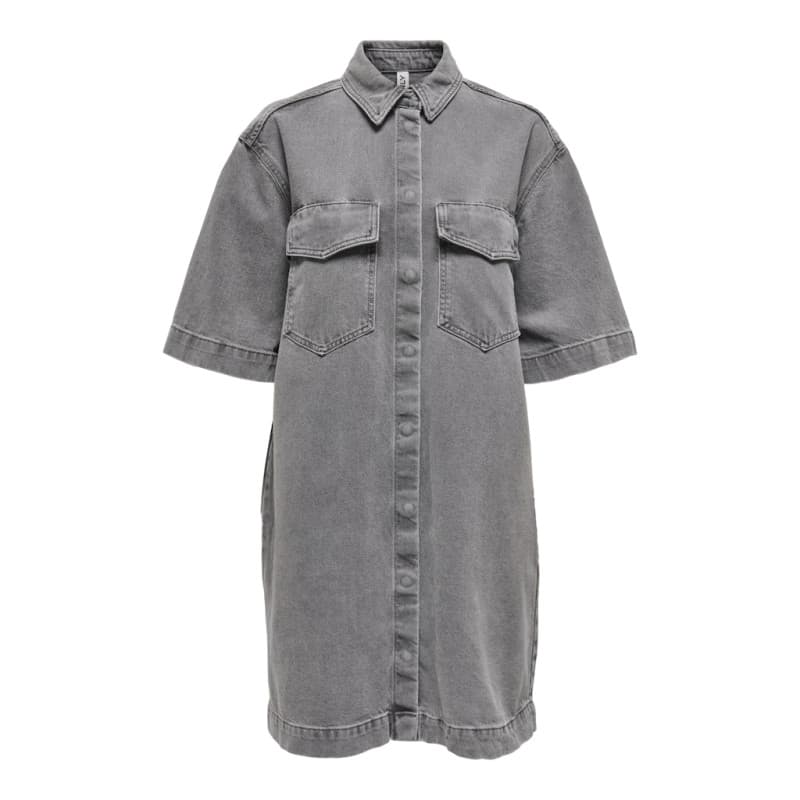 Only Sophie S/s Oversized Denim Kjole - Medium Grey Denim S Medium Grey Denim
