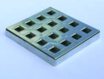 Purus rist i forkromet ABS-plast til Mini-afl�bssk�l 80 x 80 mm
