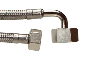 Vandforsyning Tilslutningsslange, 1500 mm, 3/4 omløber vinkel x 1/2 omløber lige, Koldt/varmt drikkevand