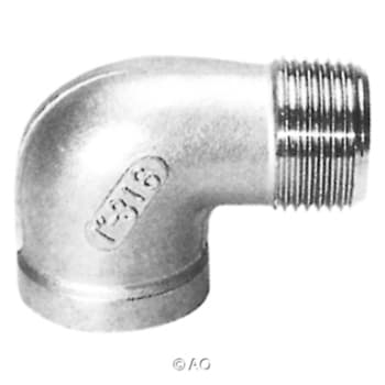Rustfri 1/2' Vinkel 90gr Muffe-nippel Aisi 316