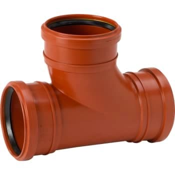 Uponor 110 x 110 mm 88 gr. PP-kloakgrenr�r med 3 muffer