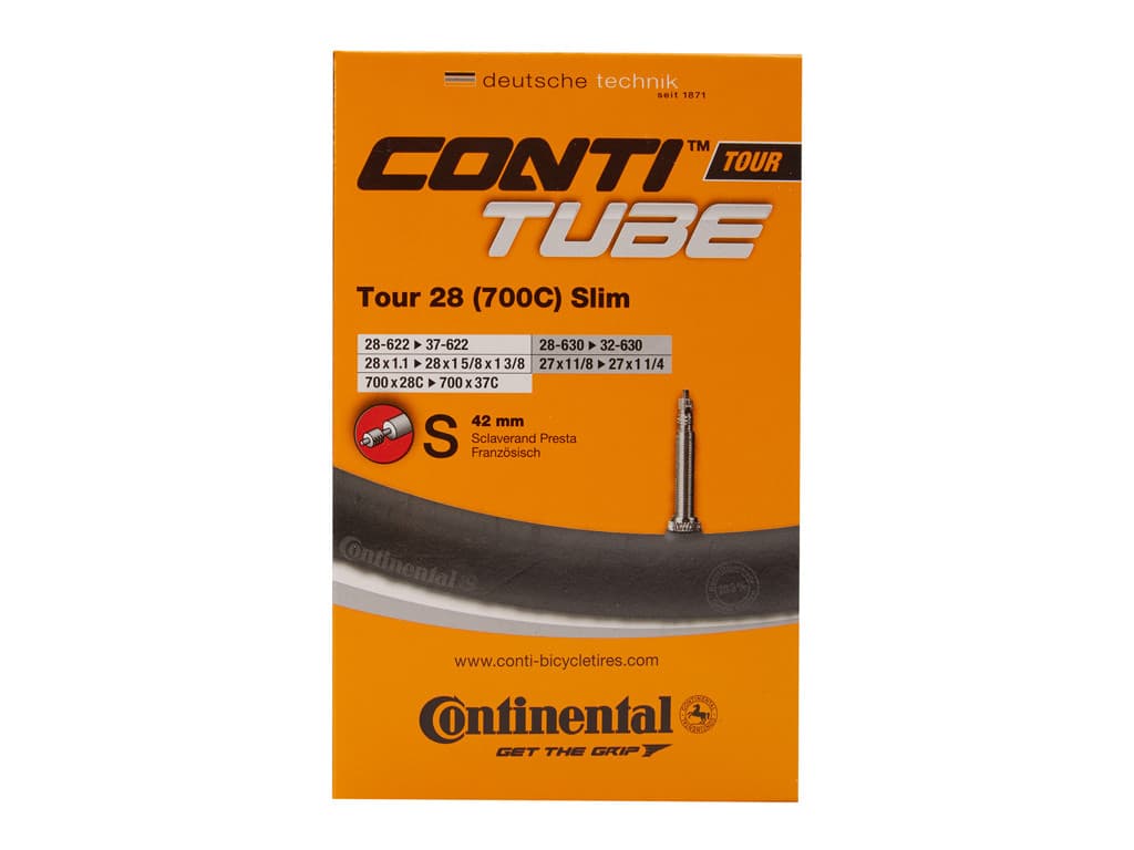 Continental Tour 28 Slim - Cykelslange - Str. 700x28-35c - 42 mm racerventil