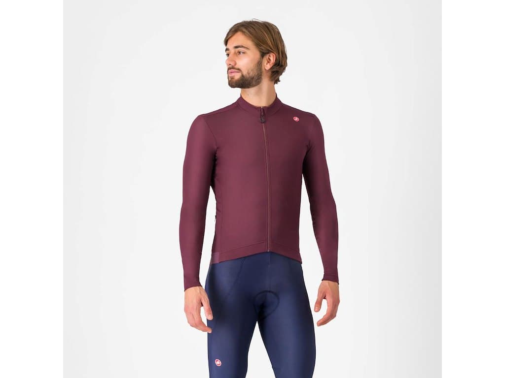 Castelli Espresso Thermal Jersey - Cykeltrøje - Lange Ærmer - Deep Bordeaux - M
