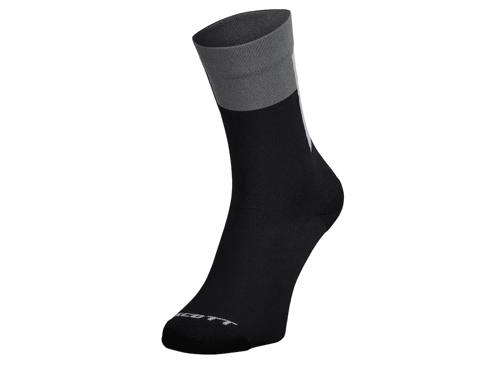 SCOTT Crew Block Stripe - Cykelstrømper - Sort/Grå - Str. 42-44 (L)