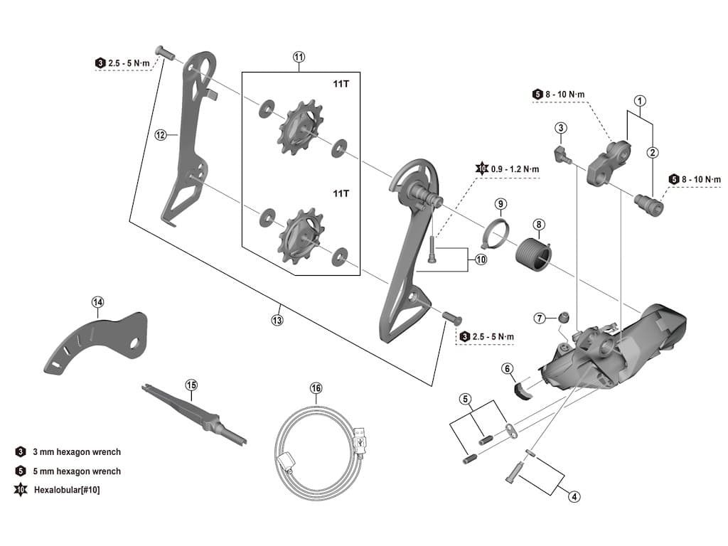 Shimano Ultegra opladerdæksel til bagskifter model RD-R8150