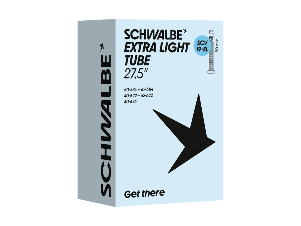 Schwalbe Extra Light slange 27,5/28"x1,60-2,50 (40/62-584/635) med 50mm lang SCV Clik ventil SCV19-E