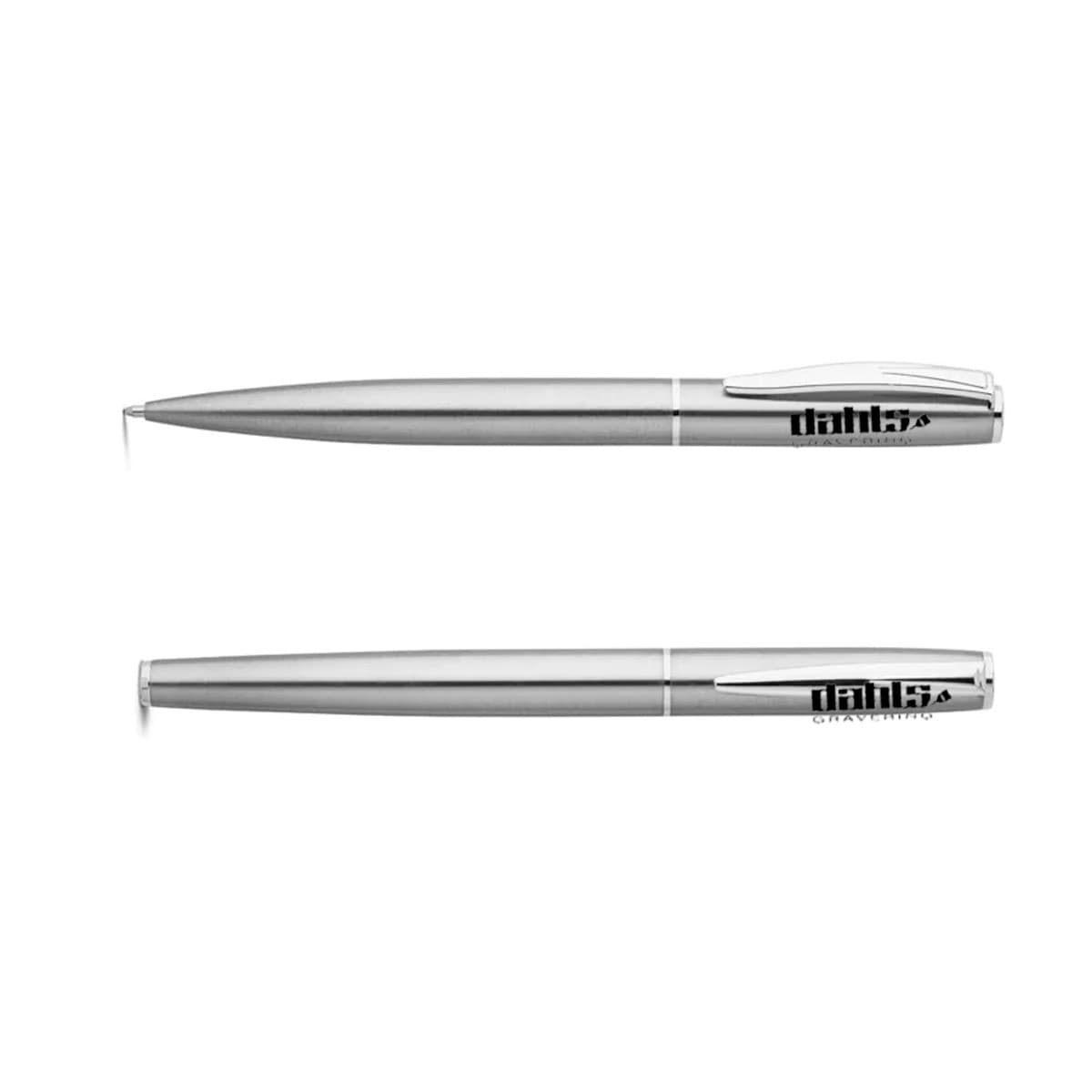 Gavesæt med kuglepen og rollerballpen - genvundet rustfrit stål. firmagaver med logo - Firmagaver med logo med gravering