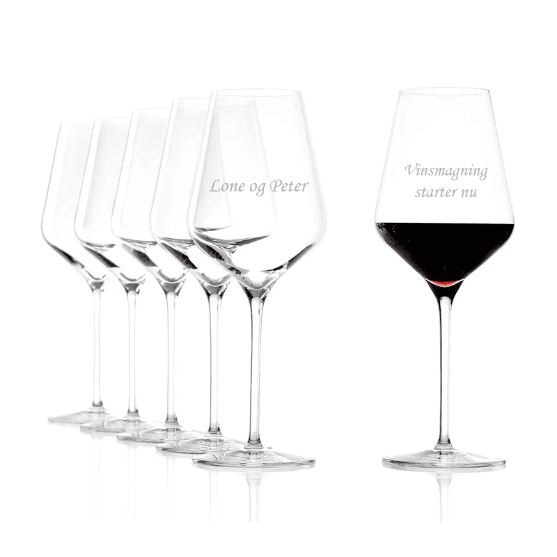 Stölzle Lausitz Red Wine Goblet Quatrophil sæt af 6 - Glas med gravering