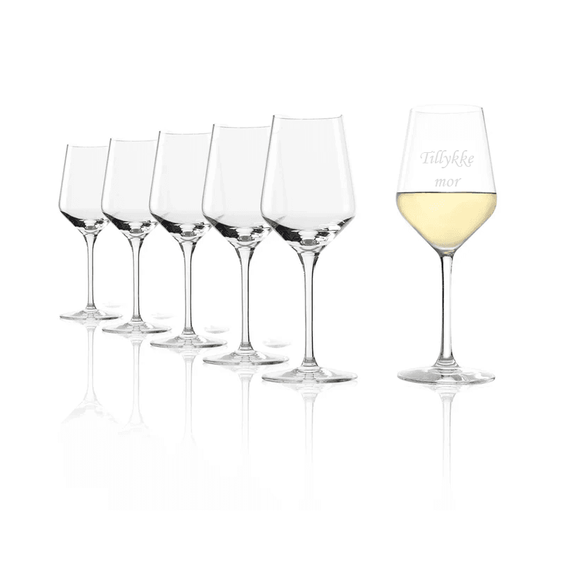 Stölzle Lausitz White Wine Goblet Revolution sæt af 6 - Glas med gravering