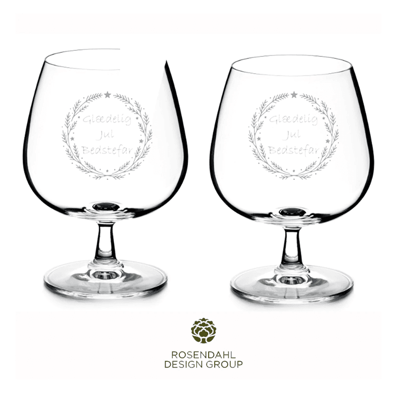 Grand Cru Jule Cognac glas 2 stk - Juleglas med gravering