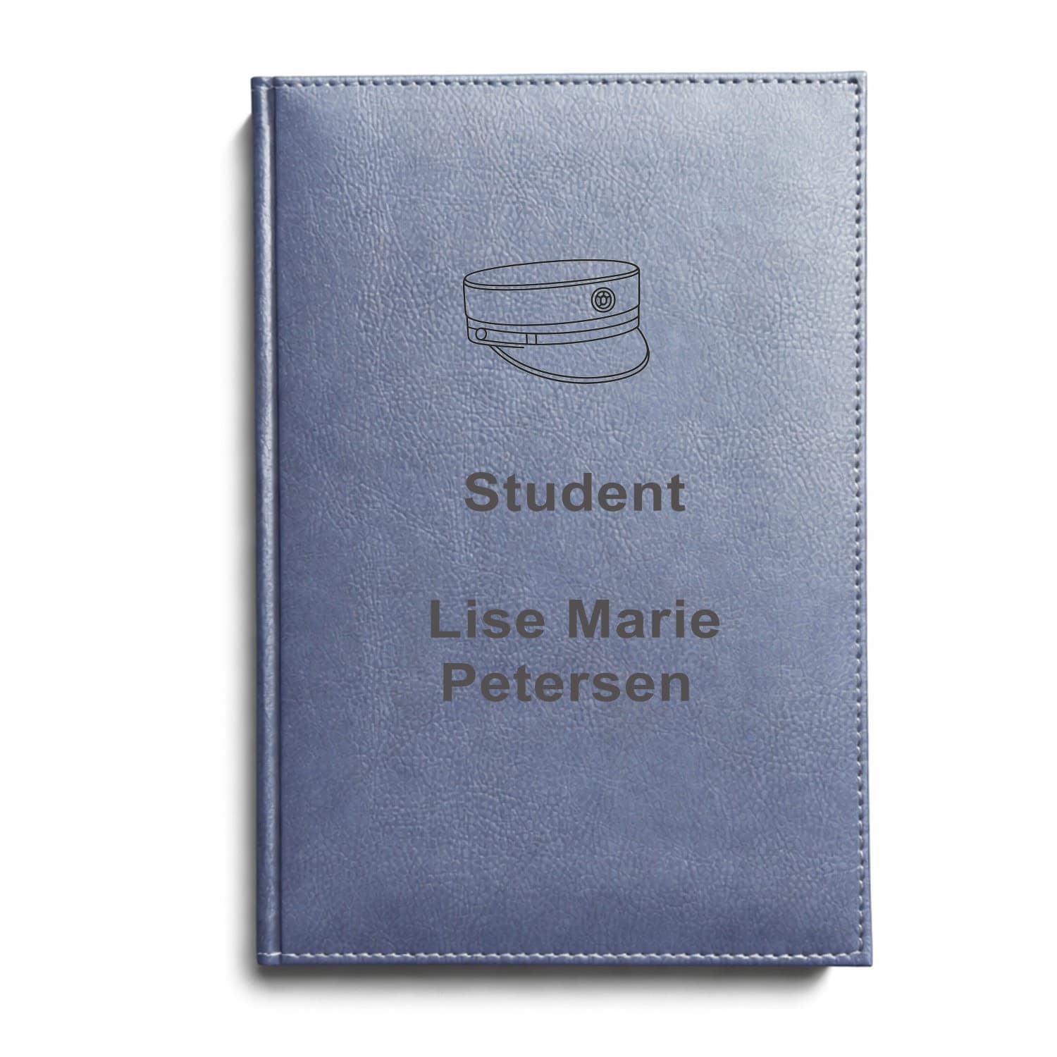 Gæstebog stdente blå uden linjer 17,5 x 24,5 cm - Gæstebog med gravering