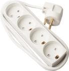 4-stikd�se med jord med 1,5 meter ledning hvid