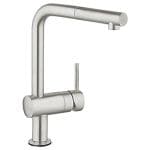 GROHE Minta Touch k�kkenarmatur L-tud-S elektro. Med udtr�k - Supersteel