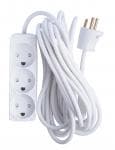 3-stikd�se med jord og 5 meter ledning hvid