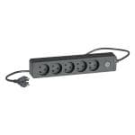 LK 5-Stikd�se uden jord, med afbryder og 1,5 meter ledning, koksgr�