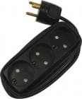 3-stikd�se med jord og 1,5 meter ledning sort