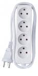 4-stikd�se med jord med 1,5 mtr. ledning - Hvid