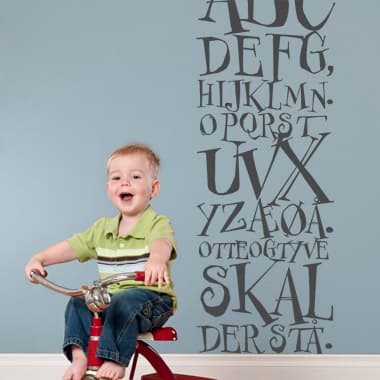 ABC sang wallsticker av Anline Ruby, 30x80 cm