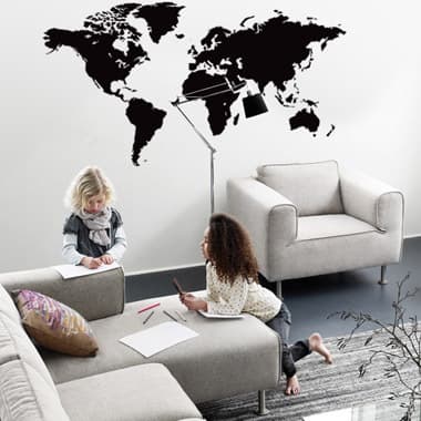 Världsatlas wallsticker av Anline Ruby, 80x40 cm