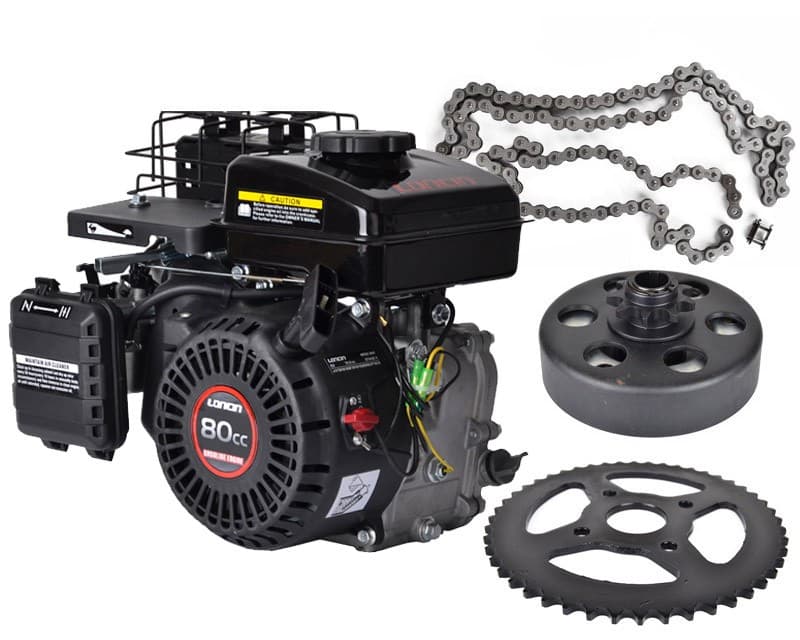 Go-kart start kit 2,5 hk motor + slyngkobling + kæde - Primus Danmark