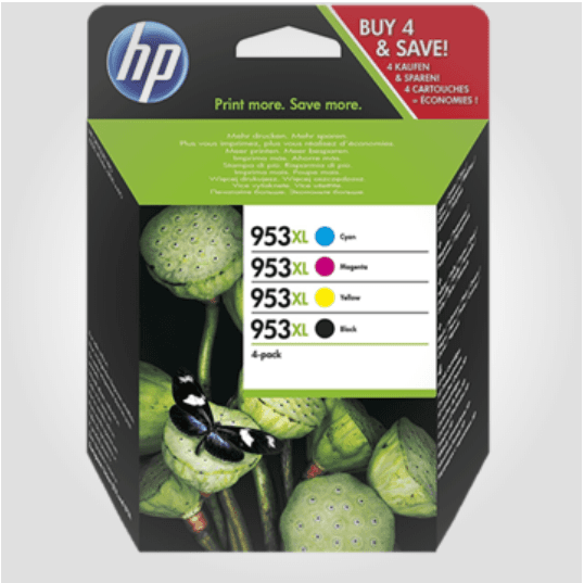 Sampak 4 stk. HP 953XL BK, C,M,Y, Originale blækpatroner
