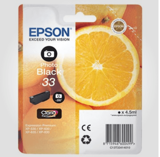 Epson 33 Ph. BK (Claria), Original Blækpatron