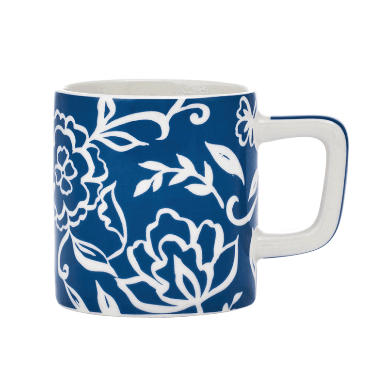 La Cafetiére Keramisk Espressokop Blå Blu Fiorato 12 cl 1 Stk