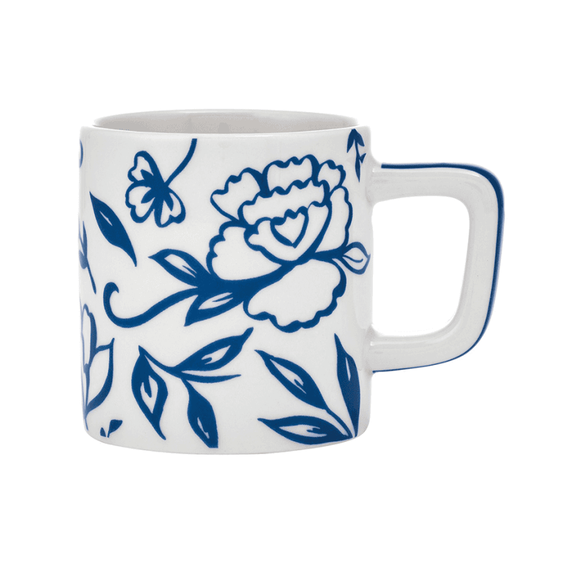 La Cafetiére Keramisk Espressokop Hvid Blu Fiorato 12 cl 1 Stk