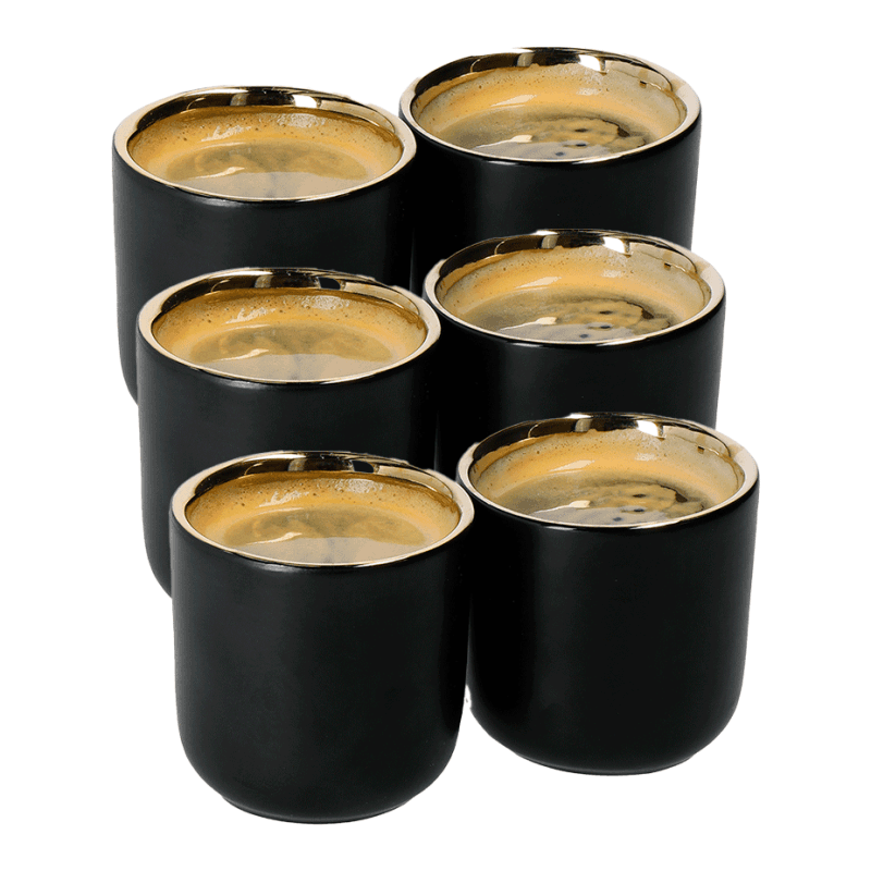 La Cafetière Dobbeltvægget Espressokop 7 cl 6 Stk Sort/Guld