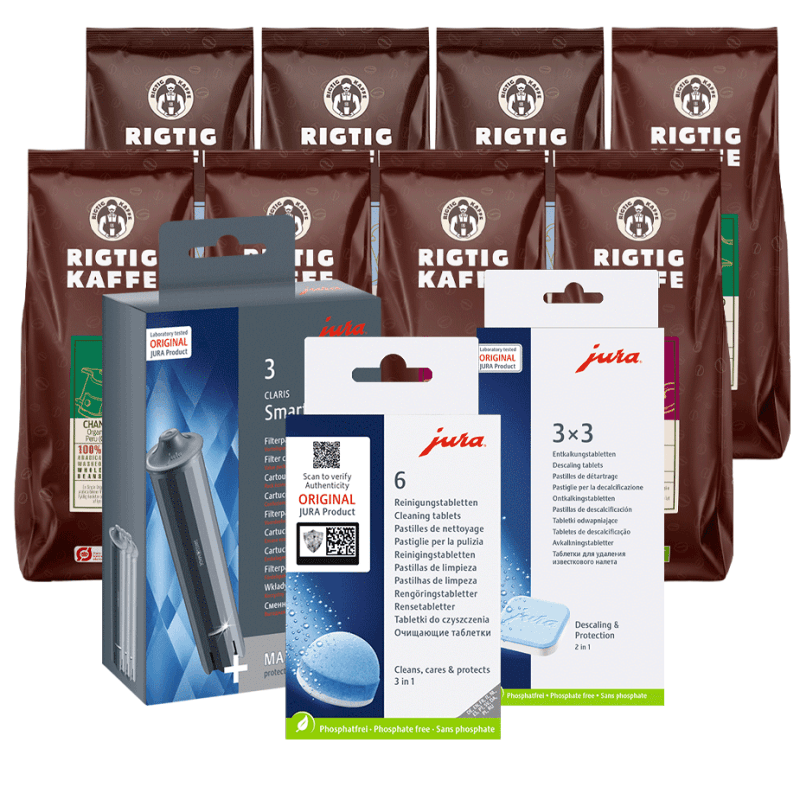Jura Plejepakke - Claris Smart Inkl. 8x400g Rigtig Kaffe Organic