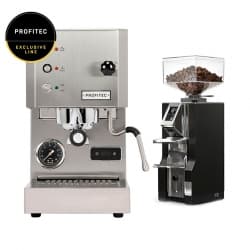 Profitec GO Brushed - Exclusive Line Inkl. Eureka Mignon Libra Krom/Matt Svart Espressokvarn