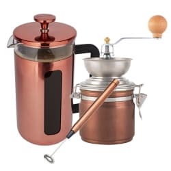 La Cafetière Pisa 8 Koppar Kaffepress Koppar Inkl. Kaffekvarn Manuell & Mjölkskummare