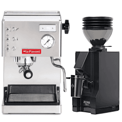 La Pavoni Casa Bar PID Stål LPMCBS02EU Espressomaskin Inkl. Eureka Mignon Zero 55s Matt Svart Espressokvarn