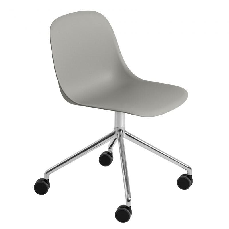 Muuto Fiber Side Chair Dreje- og Hjulstel Plast Grå/Grå