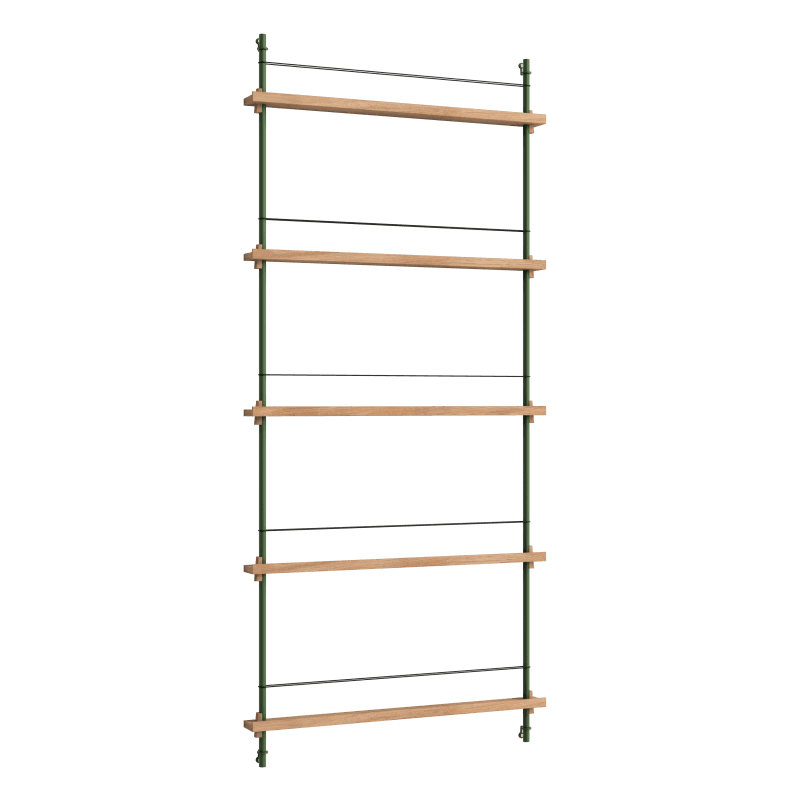 Moebe Magazine Shelving 180.1 Oak/Pine-Green