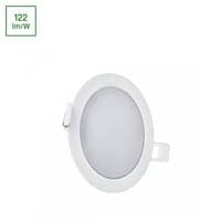 Algine indbygnings- og pbygningspanel, 6W, 11,5 cm, 550lm, hvid kant, rund, IK06, IP20, ikke dmpbar, 4000K