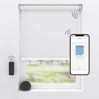 MotionBlinds trdlst/motoriseret rullegardin, mrklgning, Bluetooth, 120x190 cm, hvid, komplet