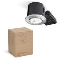 Nordtronic Quick Spot Outdoor, udendrs, rustfri, indbygningsspot 230V LED, rund, inkl. LED-pre (Philips Hue White / CRI>80 / 4,2W / 400lm / 36 / 2700K / dmpbar), brstet stl