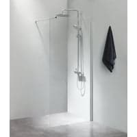 Casse fritstende vg, 90x200 cm, klart glas med forhngsstang