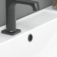 Overlbsroset til porcelnsvask, 30 mm, sort mat - Dansani (restsalg)